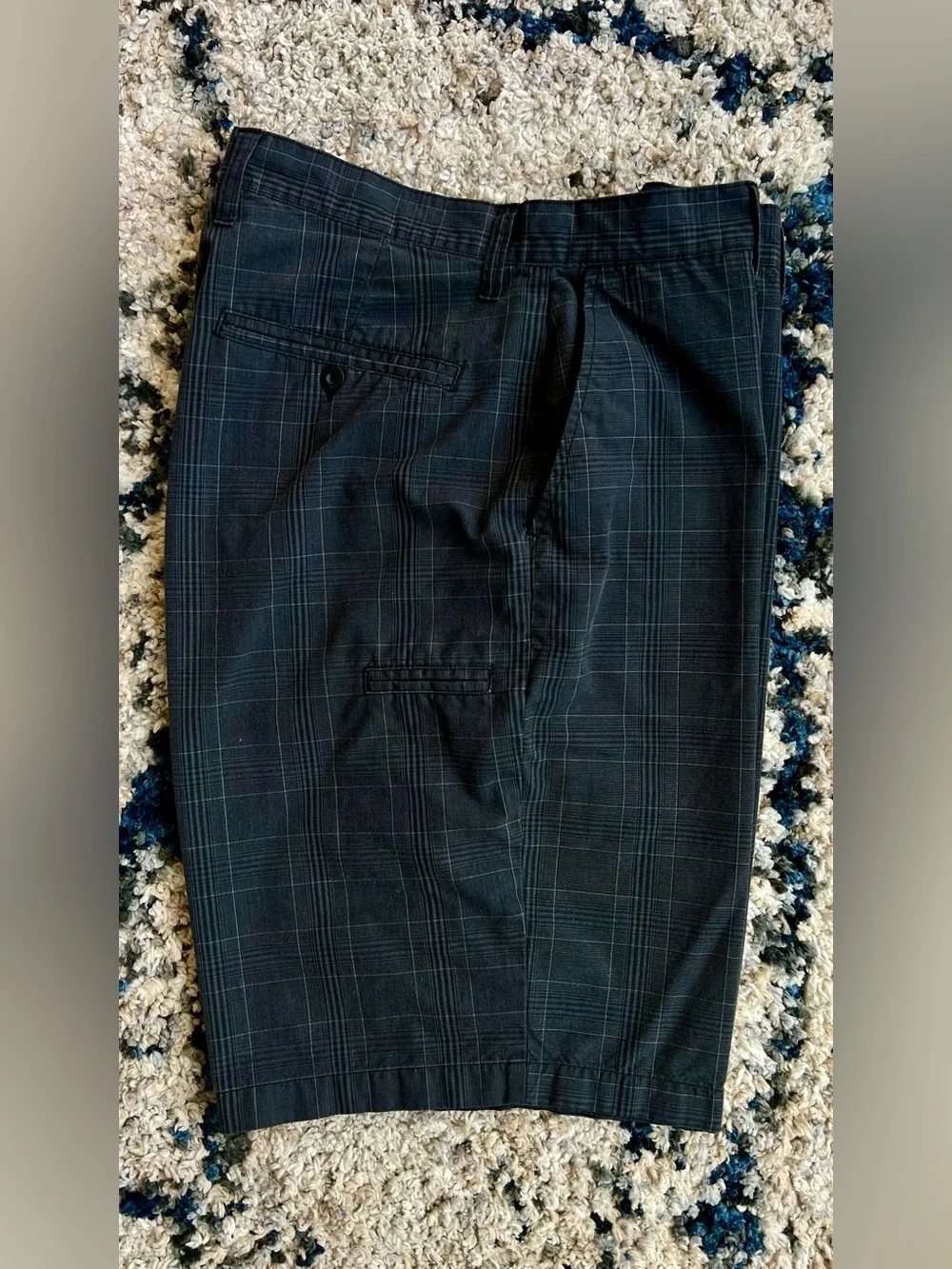 Subculture Men's Gray & Black Plaid Casual Shorts